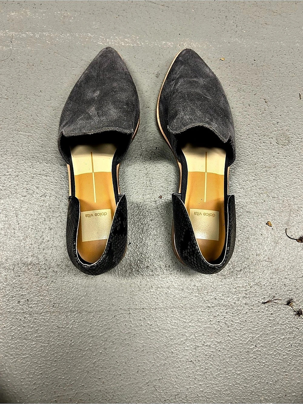 Dolce Vita Pointed Toe Flats in Grey